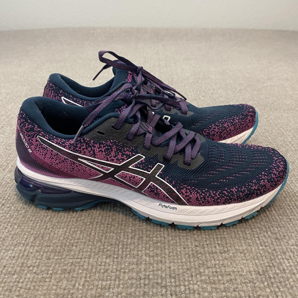ASICS GT-2000 9 Running Shoes Womens Size 9.5 Blue Pink Cushioned 1012A867